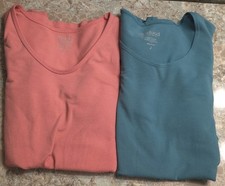 Lot of 2 MODBOD Long Sleeve Large Shirts Cotton Blend Soft Knit Made In USA