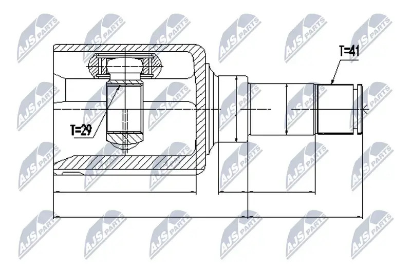 Driveshaft CV joint Front Axle Left NPW-FR-077 NTY for FORD TRANSIT TOURNEO Bus