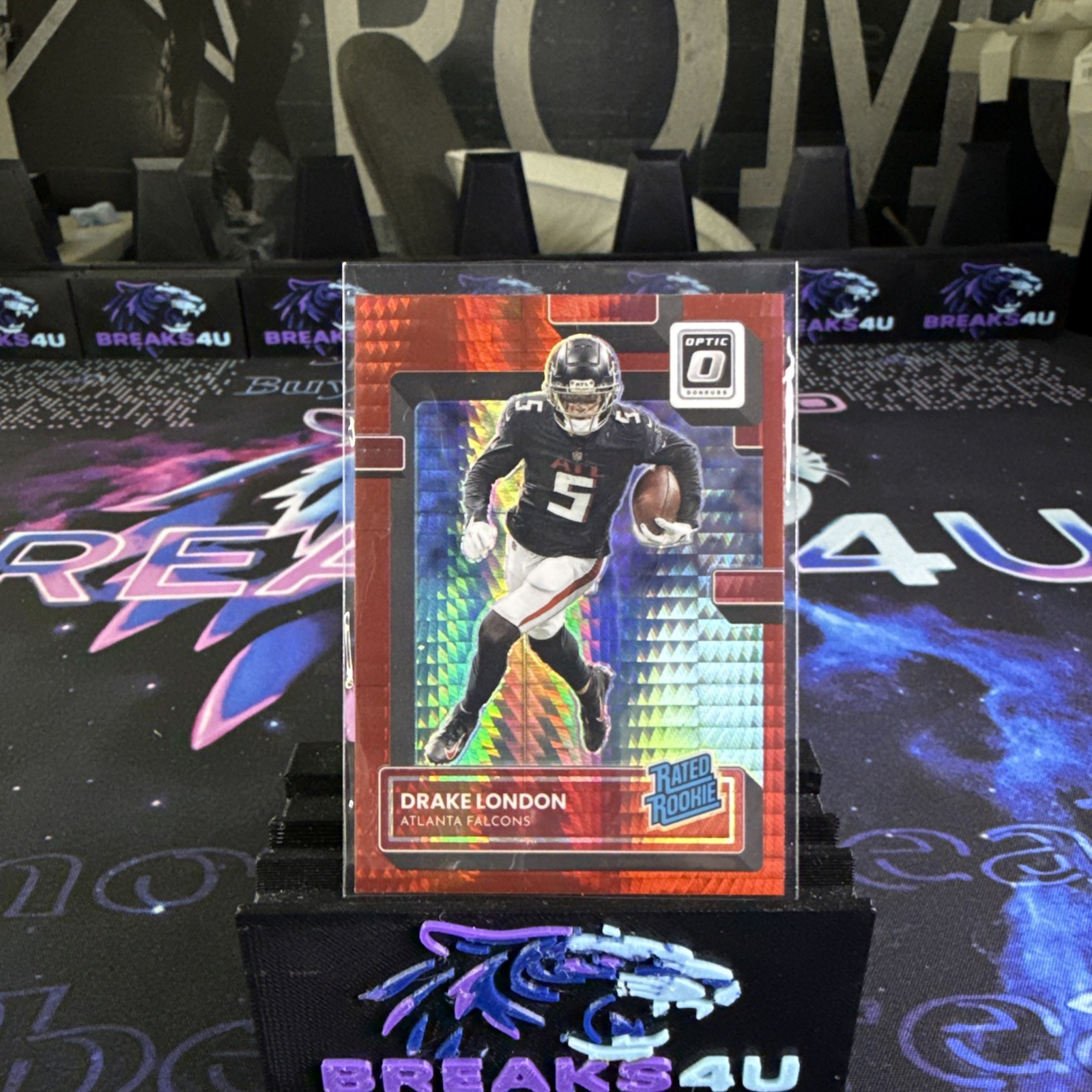 Drake London 2022 Panini Optic Rated Rookie Red Hyper Prizm #207 COLOR MATCH