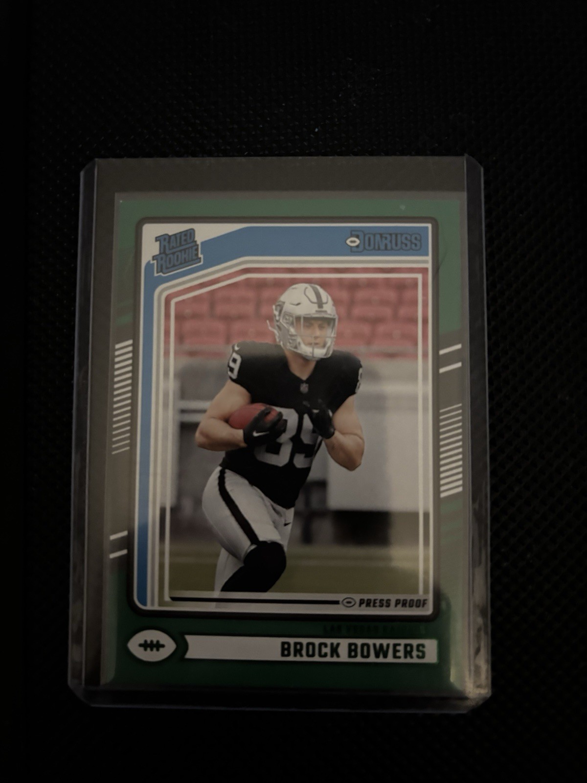 2024 Panini Donruss - Rated Rookie Brock Bowers #394 Press Proof Green (RC)
