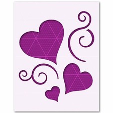 Double Heart Stencil Love Wedding Valentine Anniversary Romance Couple Bridal