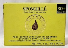 Spongelle COCONUT VERBENA Pedi Buffer Built In Cleanser Feet Shower 3 oz/85g New