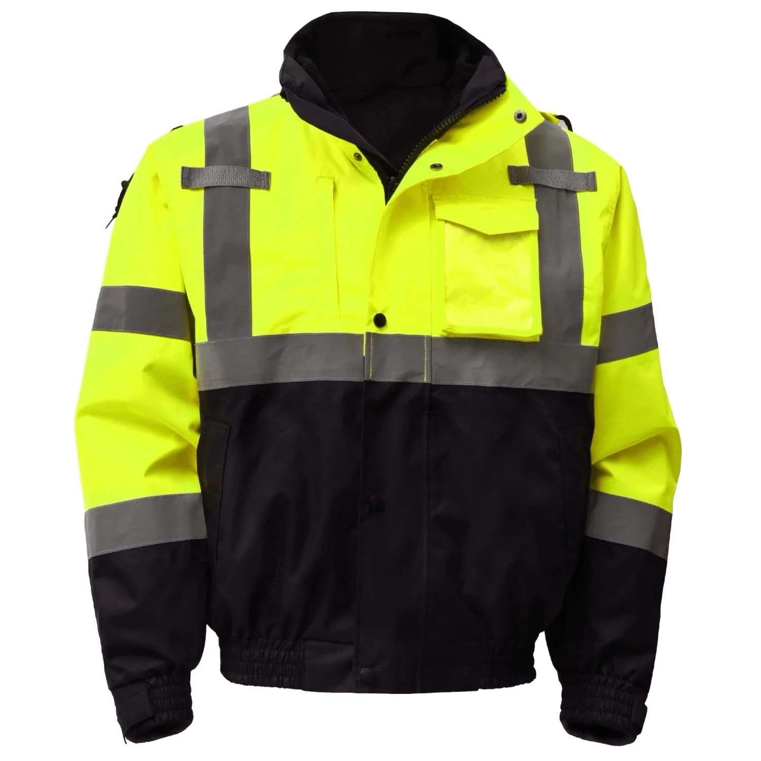 Hi-Vi Insulated Waterproof Reflective Safety Jacket w/ Detachable Hood Lightweig