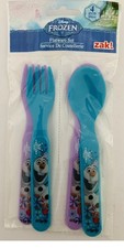 Disney Frozen Plastic Flatware 4 Piece Set 2 Spoons and 2 Forks