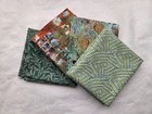 4 Fat Quarters, Green - Var. Designers FQ 18 x 22 Cotton Quilting Fabric Ver 15