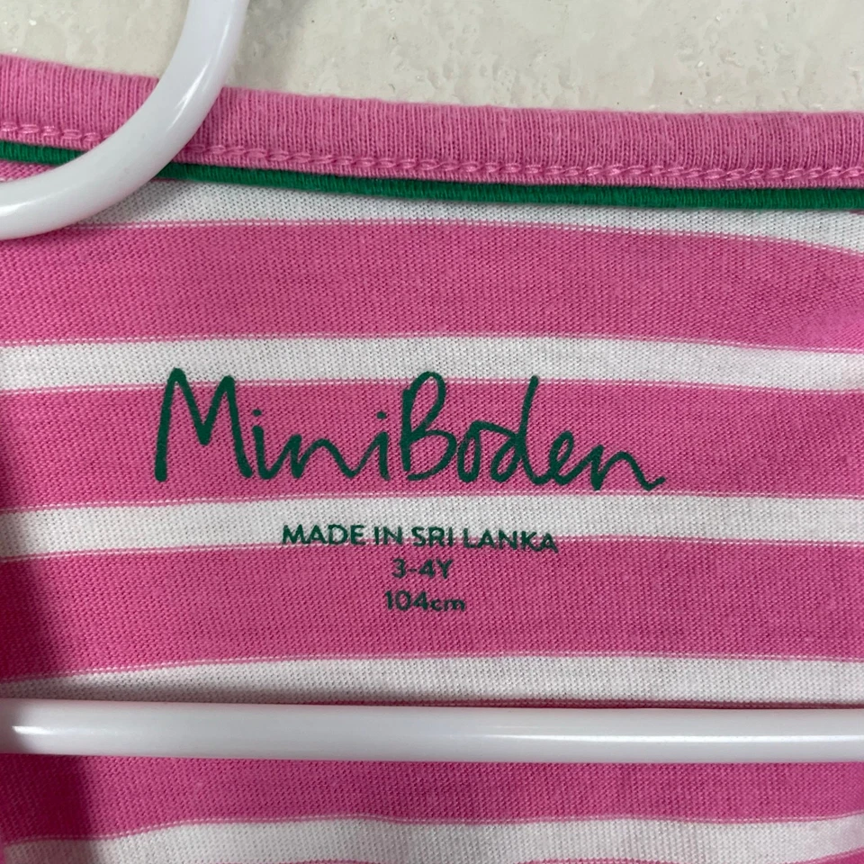 Top con apliques de ardilla cuerda saltar rayas blancas rosa Mini Boden 3-4 Foto 4 de 4