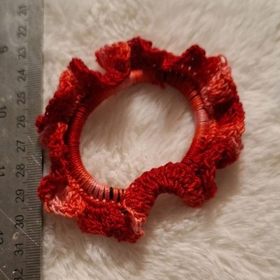 Homemade Fabric Scrunchie Red Pink for Women, All Hair Types, 3 in
