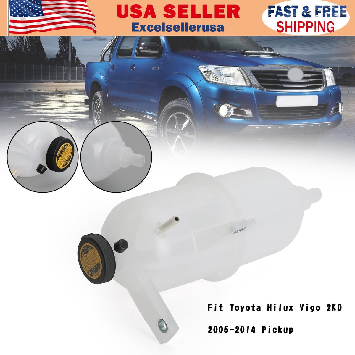 Radiator Overflow Bottle Coolant Tank Fits Toyota Hilux Vigo 2KD 2005-14  Pickup