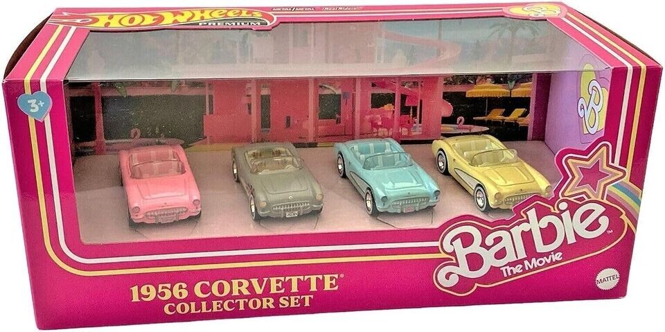 ホットウィール　バービーザ・ムービー　ホットウィール・コルベット 4 パック Hot Wheels Collectors BARBIE THE MOVIE CORVETTE 4-Pack In Hand NEW