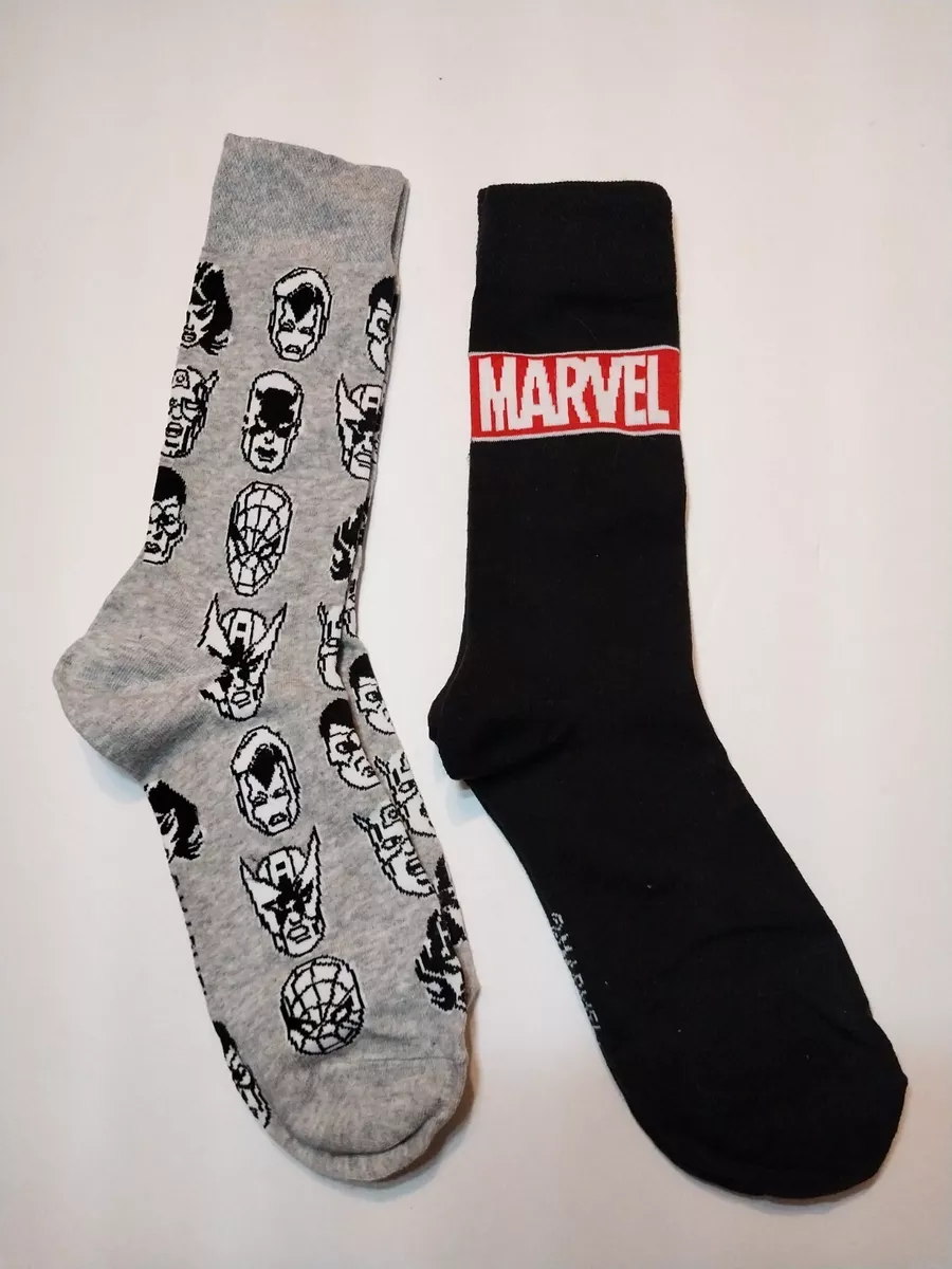 Set of 2 Pairs of Marvel Comics Super Hero Casual Crew Socks