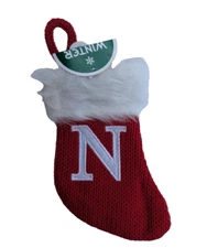 Monogram Christmas Stocking Letter "N" Red Knit Initial Winter Wonder Lane 7.5''