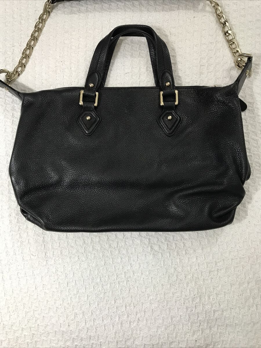 Louis Quatorze Women's Black Leather Satchel Shoulder Bag Handbag