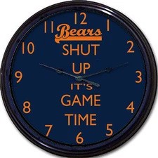 Chicago Bears Football Shut Up It's Game Time Wall Clock NFL Man Cave New 10"
