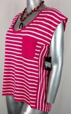 NWT women A.N.A. A NEW APPROACH PULLOVER TOP BLOUSE Size XL striped V Neck