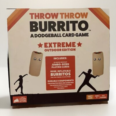 Throw Throw Burrito Party Game Age 7+ 2-6 Players Dodgeball Cards Open Box