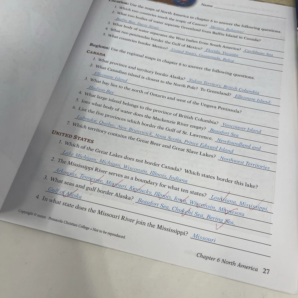 Abeka World Geography Map Studies & Projects Teacher Key Lot - Image 4 of 4