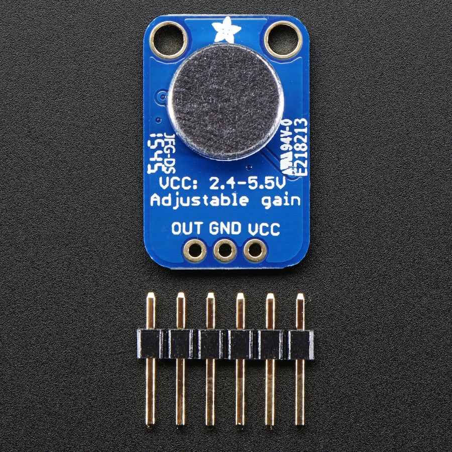 Adafruit Elektret-Mikrofon mit einstellbarem MAX4466 Verstärker, 1063 - Bild 2 von 3