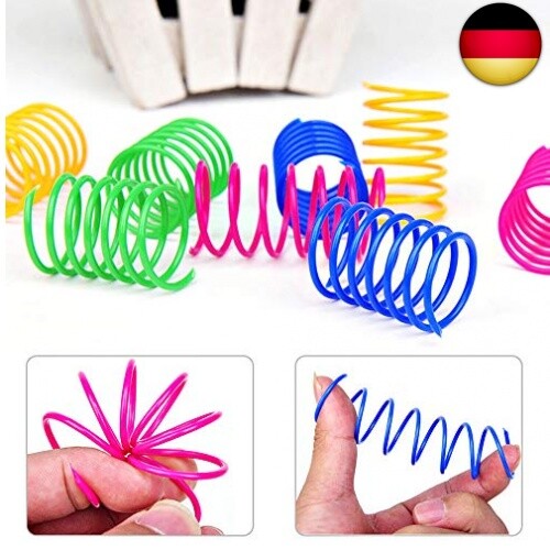 LATRAT 10 Stück Katzen Feder Spielzeug - Bunte Spiralspielzeuge Für Kätzchen