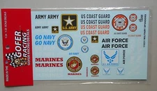 MILITARY SPONSORS 1:24 1:25 GOFER RACING DECALS CAR MODEL ACCESSORY 11031