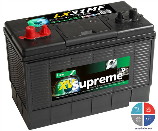 Batterie 12v 105ah 800A Lucas Dual LX pour alimentation de loisirs et démarrage marine