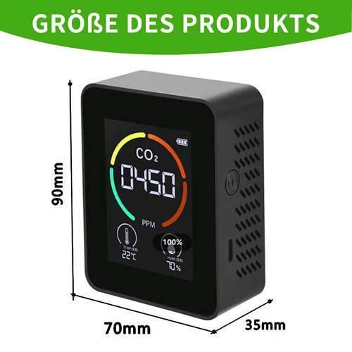 CO2 Melder Messgerät Luftqualitätsprüfer Kohlenstoffdioxid Sensor Messung PPM - Bild 6 von 13