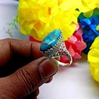 Copper Turquoise Gemstone Ring, 925 Sterling Silver Handmade Ring, All Size