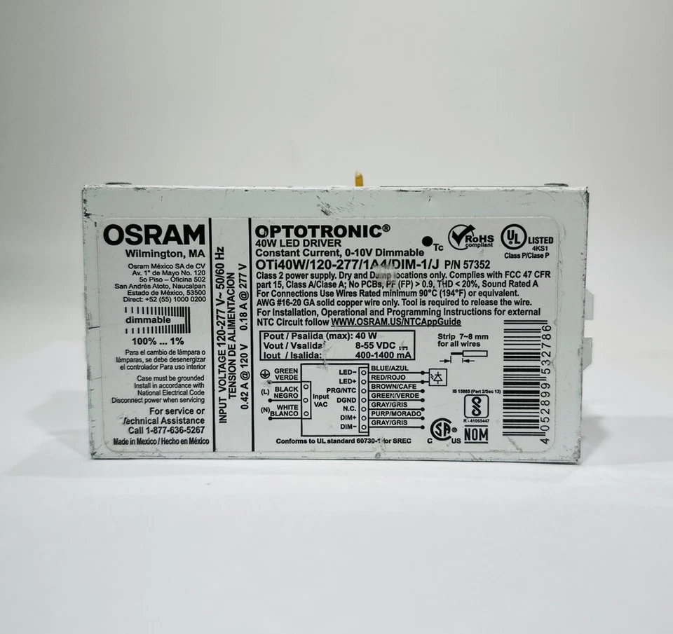 OSRAM OTi40w / 120-277 / 1A4 / DIM-1/J P/N 57352 40W Les Driver. - Image 2 of 3