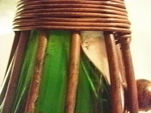 CORNUCOPIA HORN OF PLENTY METAL CAGE OVER BLOWN GREEN GLASS 1960'S MURANO ITALY - Picture 12 of 12