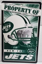 New York Jets  7.25" by 12" Property of Plastic Sign - NFL