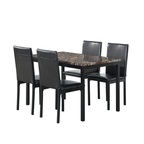 5 Piece Dining Table Set Dining Table with 4 Chairs for Kitchen Dining Room - Picture 2 of 12