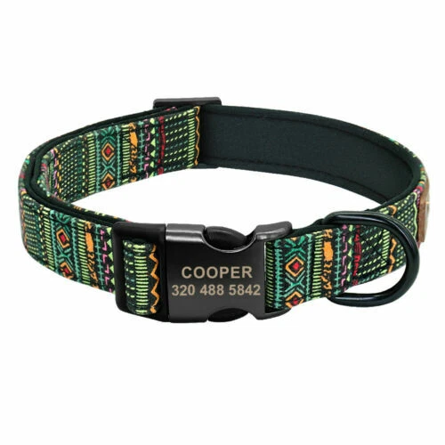 Colliers verts pour chiens moyens en nylon pour chien