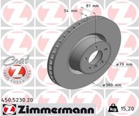 Zimmermann 2X Bremsscheibe Vorne Ø380 InnenbelüFtet FüR Land Rover Range LM 4.4