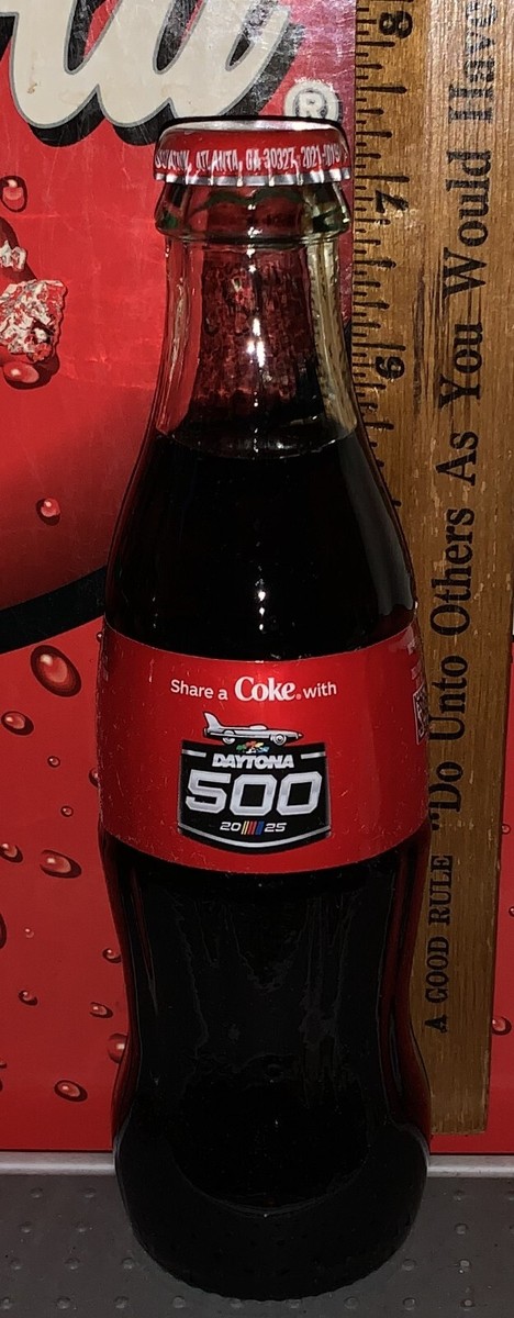 2025 SHARE A COKE WITH DAYTONA 500 8 OUNCE GLASS COCA COLA BOTTLE