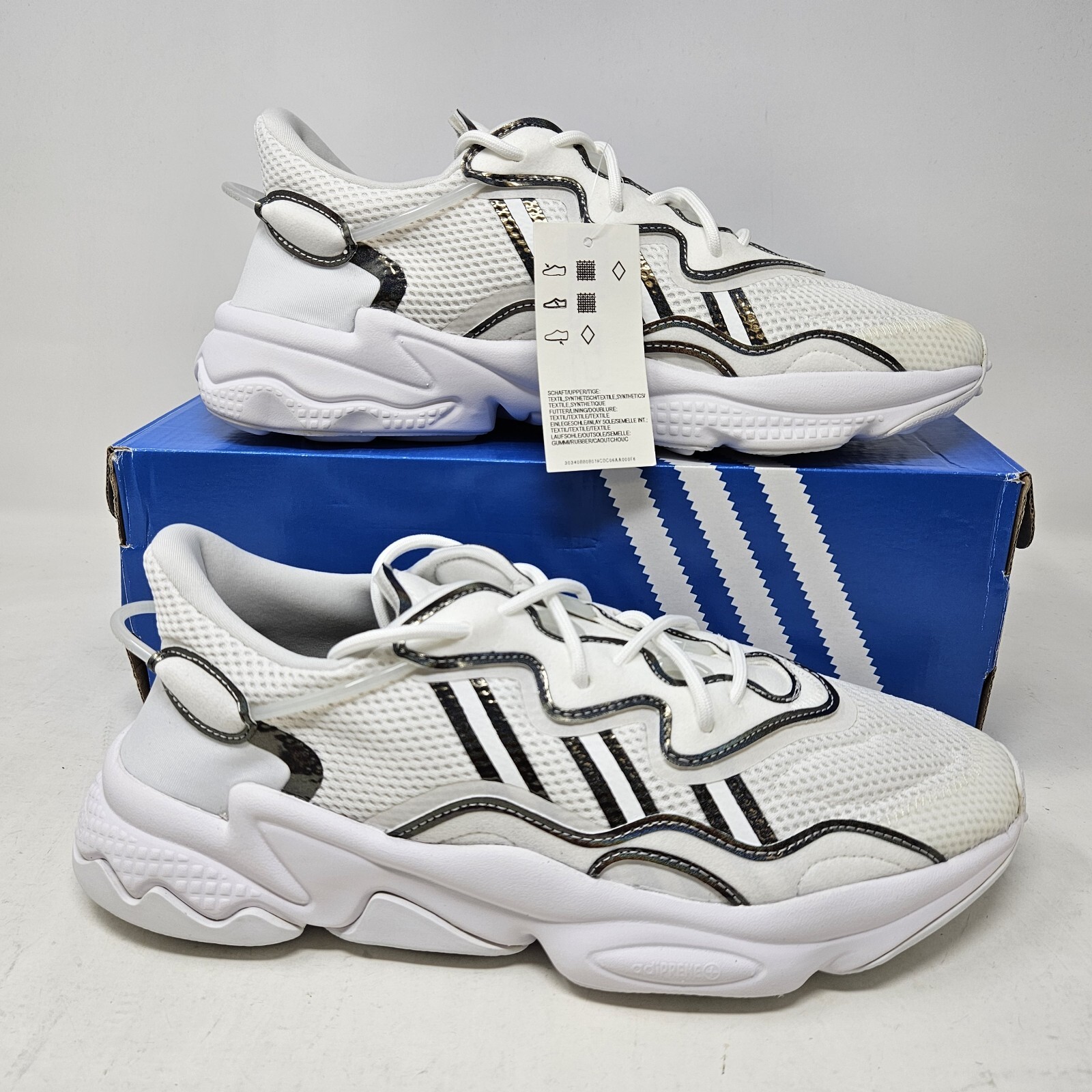 Size 8.5 - adidas Ozweego White Iridescent for sale online | eBay