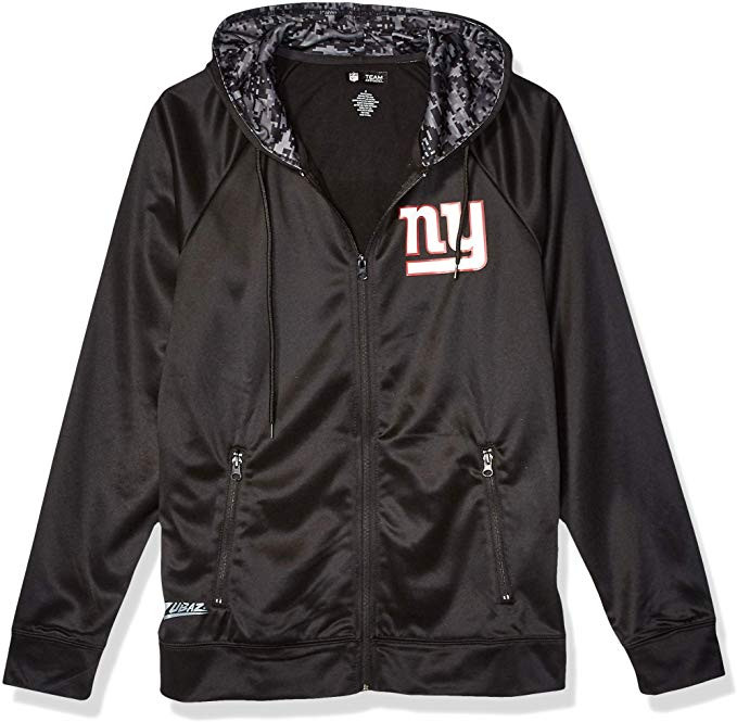Толстовка Zubaz NFL Mens New York Giants с цифровым камуфляжным капюшоном на молнии, черный