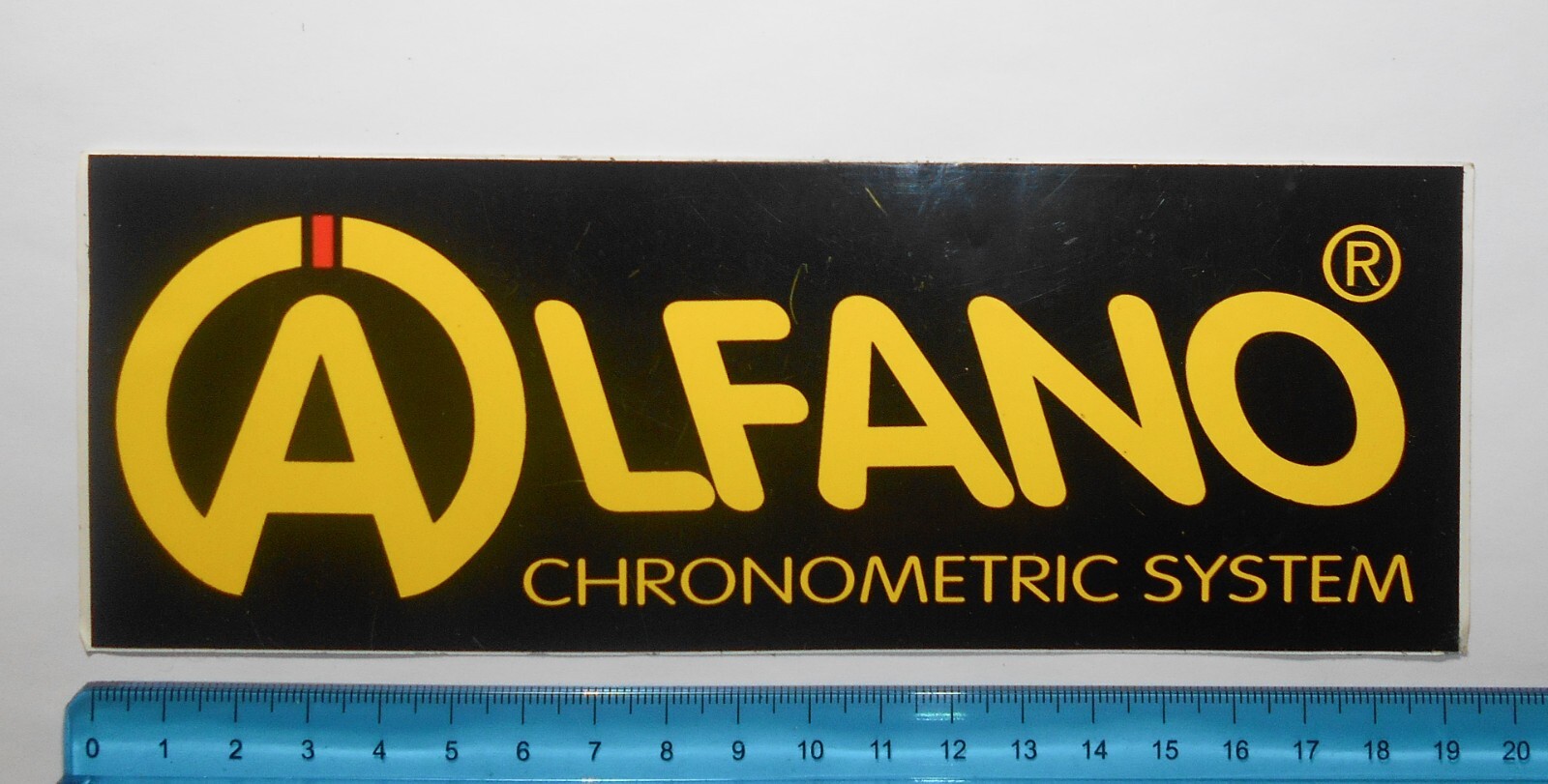 ADESIVO STICKER VINTAGE AUTOCOLLANT AUTO MOTO TUNING ALFANO CHRONOMETRIC SYSTEM