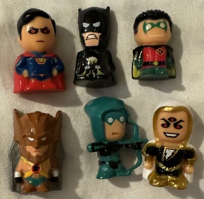 Lot Of 6 DC Comics Chibis Green Arrow Black Adam Batman Ultraman Robin Hawkman