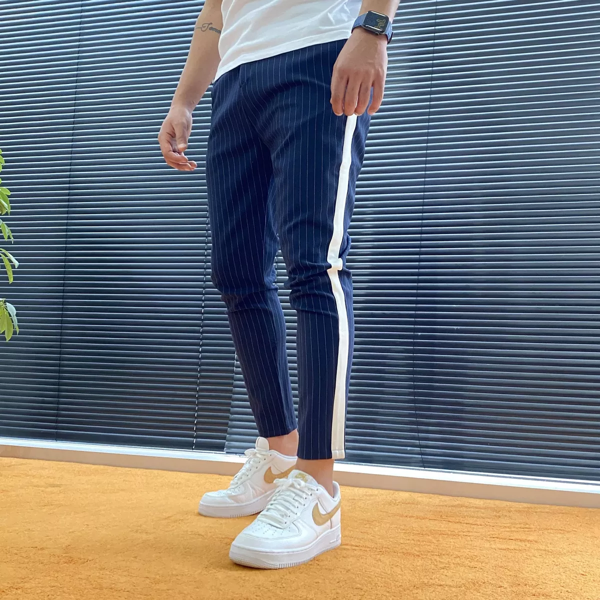 Striped ankle outlet pants mens
