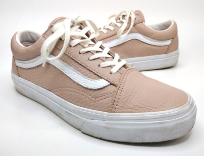 Vans Old Skool Size Rose Pink Tumbled Leather Skateboard Shoes  721278
