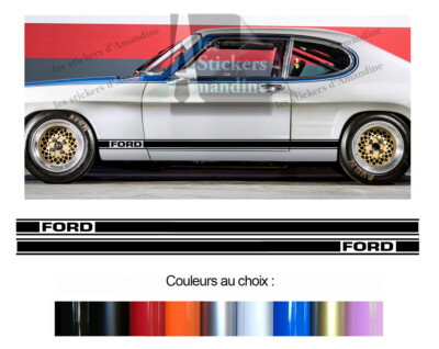 2 X UNTERE STREIFEN FÜR FORD CAPRI AUFKLEBER STICKER AUTO BD591-18B