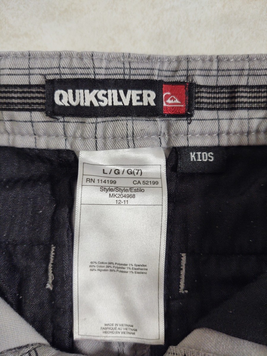 Quiksilver KIDS Large Surf Beach Gray Striped Bermuda Casual