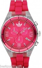 NEW-ADIDAS CAMBRIDGE PINK DIAL,SILICONE STRAP CHRONOGRAPH WATCH-ADH2529