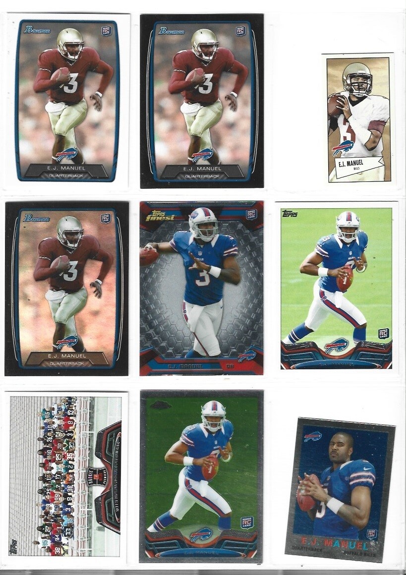 E J Manuel Buffalo Bills Florida State 25 card 2013 Topps brands RC lot-all diff