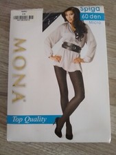 MONA BLACK Tights 60D Matte Opaque SIZE 2 S NERO WORK OFFICE HEAVY WARM WINTER