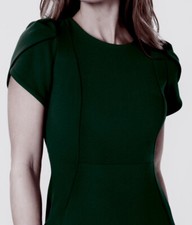 CALVIN KLEIN SHEATH DRESS UNIQUE TULIP SLEEVE, MALACHITE , SIZE 8 NWT