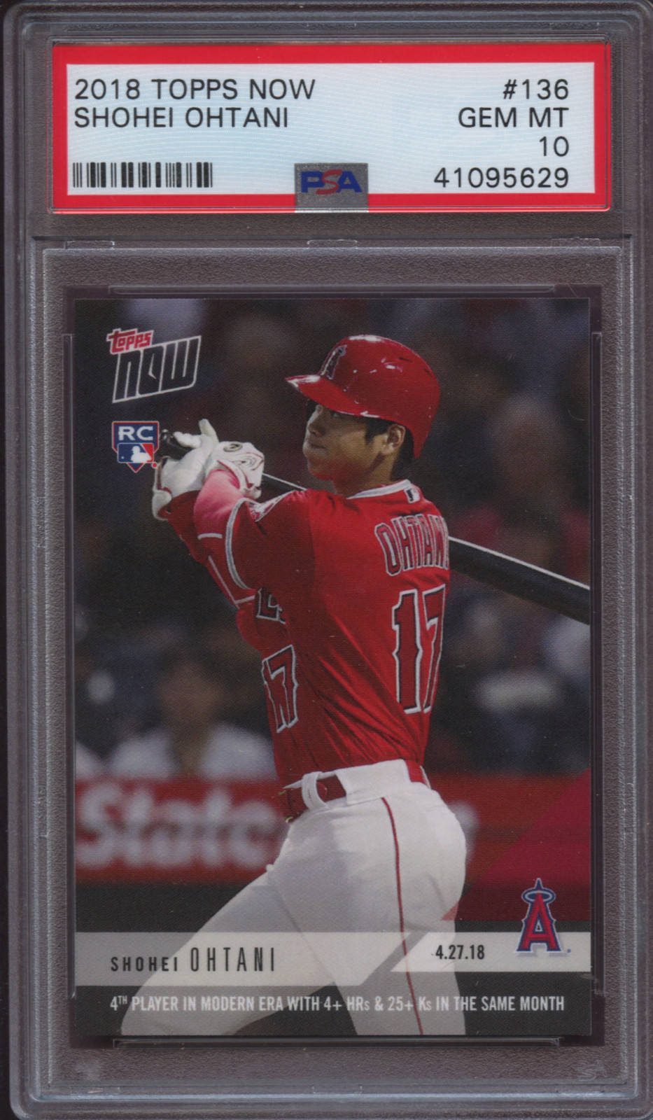 2018 Topps Now 136 Shohei Ohtani PSA 10 Gem Mint RC