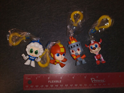 Megaman Keychain Capcom figure toy lot Ice/Fire Man Mega Red Rush Dog chibi