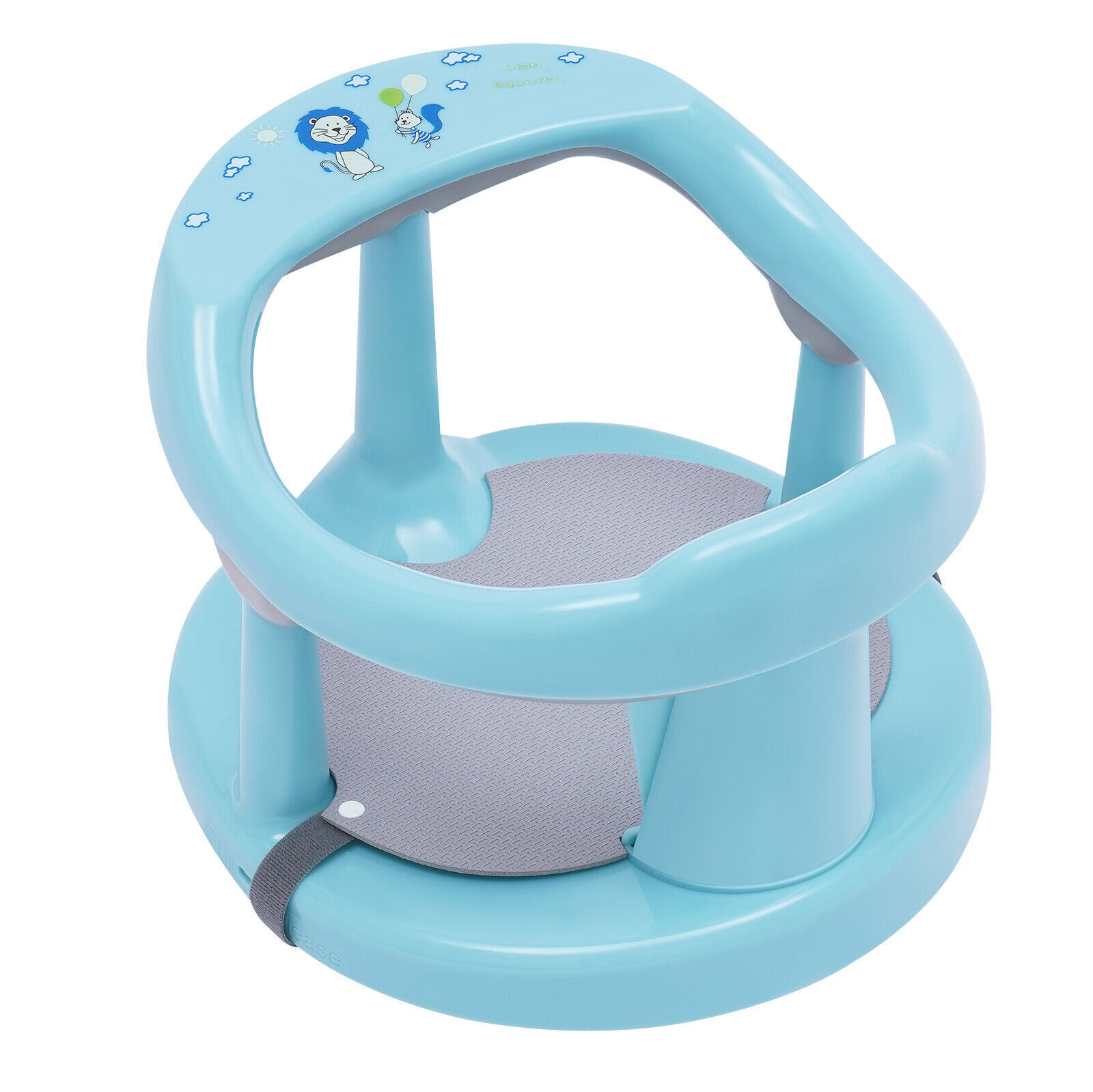 Portable Infant Baby Bath Tub Ring Seat w/ Backrest For 618 Months