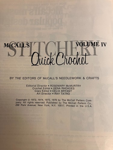 McCall's Stitchery Quick Crochet~Hats Scarves Vests~Vol IV 1976~Good Condition! - Picture 2 of 4