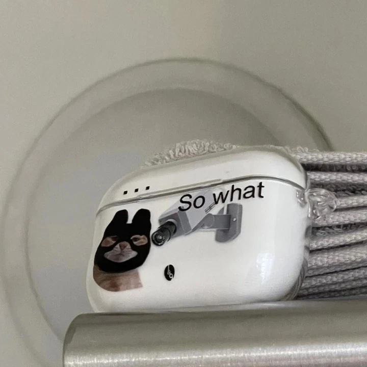 Divertido Gato Lindo Anime Estuche Transparente Apple Airpods Pro Gen 2 3 4 Kawaii Corea Foto 3 de 4